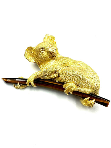 Broche PIAGET - Broche animalière Or Œil-de-tigre vers 1960 58 Facettes