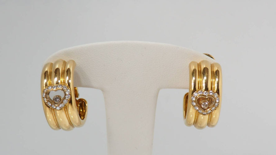 Boucles d'oreilles Boucles d'oreilles Chopard Happy Diamonds or jaune diamants 58 Facettes