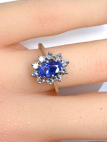 Bague Bague marguerite saphir et diamants 58 Facettes AB156