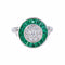 Bague 52 Bague style Art Déco Diamants Emeraudes 58 Facettes