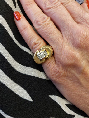 Bague 47 BAGUE TANK DIAMANTS 58 Facettes 071261