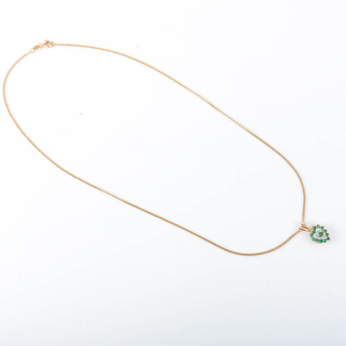 Collier Collier coeur émeraudes or jaune 58 Facettes 2788