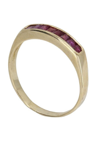 Bague DEMI-ALLIANCE RUBIS 58 Facettes 059631