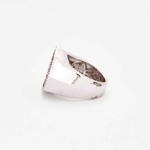 Bague 57 Bague Pavée de Diamants & Rubis 58 Facettes 1176
