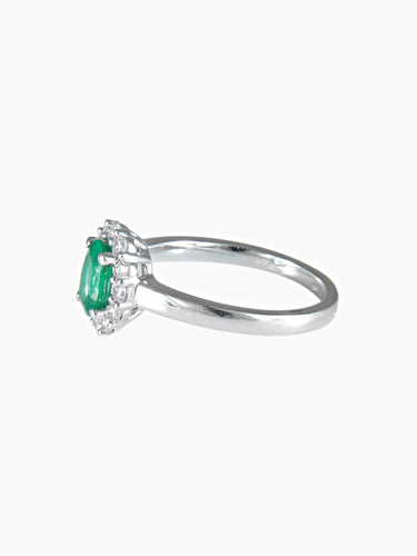 Bague 52 Bague Marguerite Emeraude et diamants 58 Facettes