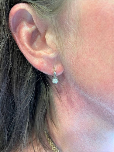Boucles d'oreilles DORMEUSES ANCIENNES DIAMANTS 0.30 CARAT 58 Facettes 054361