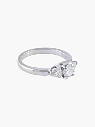 Bague Bague Solitaire Or Blanc Diamants. 58 Facettes