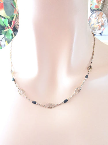 Collier Collier filigrane Saphirs Or Jaune 58 Facettes AA 1582