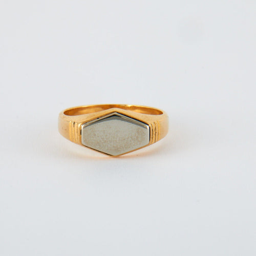 Bague 55.5 Bague chevalière 2 ors 58 Facettes