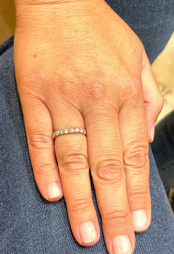 Bague 53 Alliance or jaune et diamants 58 Facettes