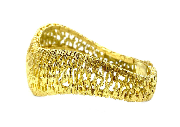 Bracelet OMÉGA/GILBERT ALBERT. Bracelet moderniste or jaune 18K 58 Facettes