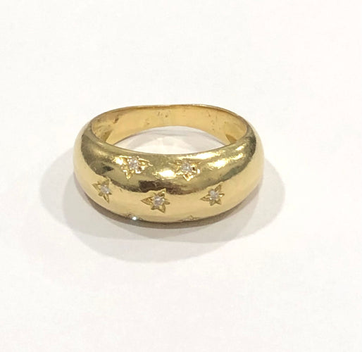 Bague 56 Bague constellation en Or jaune & diamants 58 Facettes