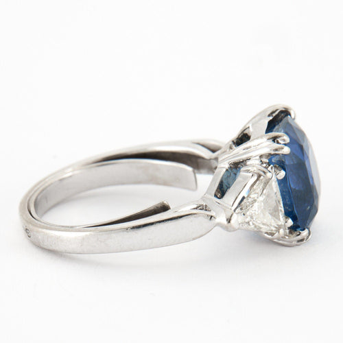 Bague 50 Bague Saphir Ceylan Diamants Or blanc 58 Facettes 1