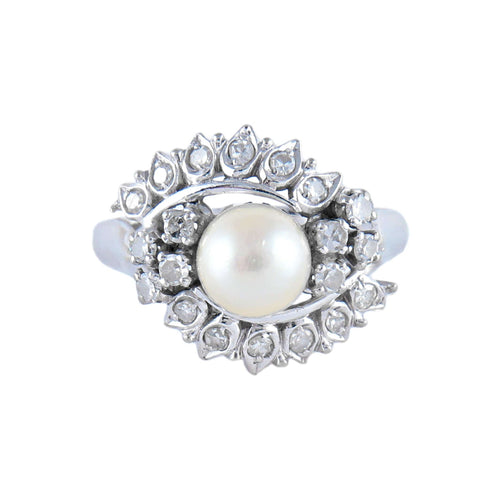 Bague Bague Perle et Diamants 58 Facettes