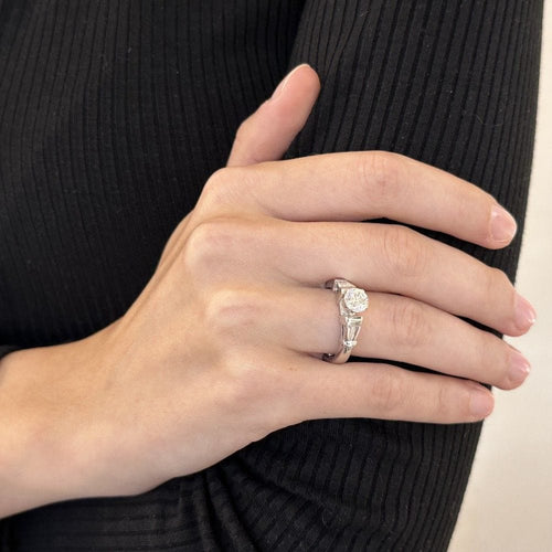 Bague Solitaire  or gris Diamants 1,40 Cts 58 Facettes