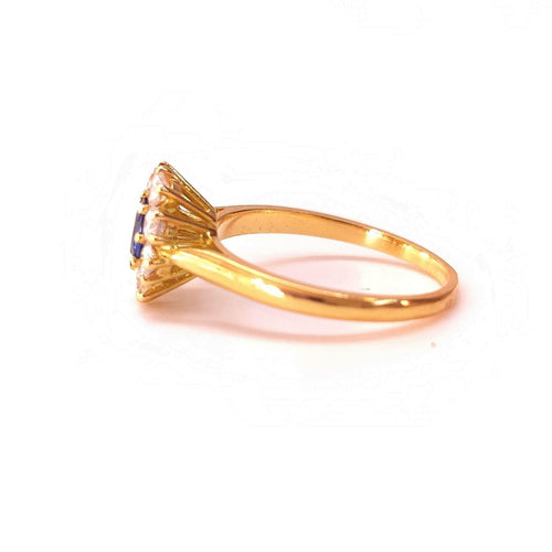 Bague 54 Bague marguerite saphir et diamants 58 Facettes FA-5