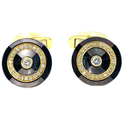 Boutons de manchette PIAGET. Boutons de manchette or jaune, diamants 58 Facettes