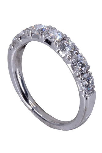 Bague 51 Demi-alliance or blanc diamants 58 Facettes 079291