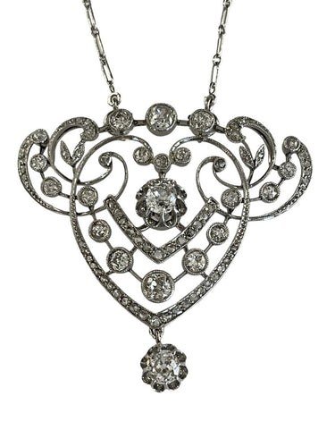 Pendentif Pendentif Guirlande Belle époque platine et diamants 58 Facettes 1102168