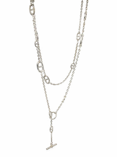 Collier Sautoir en argent  Hermès modèle Farandole 58 Facettes