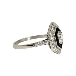 Bague 54.5 Bague Art Déco onyx et diamants 58 Facettes 1-1200/1