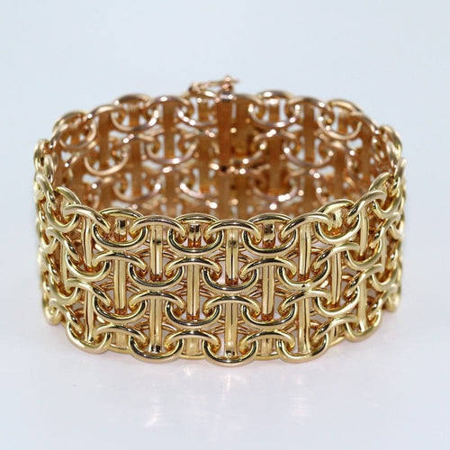 Bracelet Bracelet manchette tout or en maille 58 Facettes