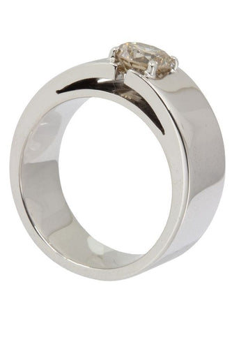 Bague 57 SOLITAIRE MODERNE DIAMANT CHAMPAGNE 1.10 CARAT 58 Facettes 039511