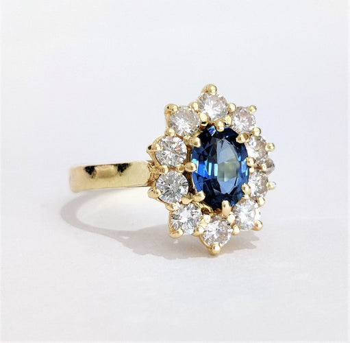 Bague 53.5 Bague marguerite or jaune saphir et diamants 58 Facettes 1-882/1