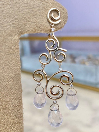 Boucles d'oreilles H. STERN - Boucles d’oreilles Or blanc Pierres de Lune 58 Facettes