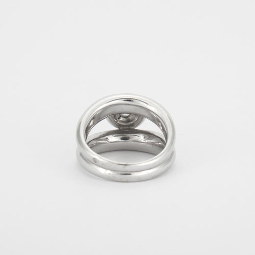 Bague 53 Solitaire or gris, diamants 58 Facettes HS20351