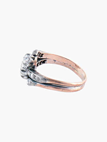 Bague BAGUE STYLE NAPOLEON III OR ROSE ET DIAMANTS 58 Facettes