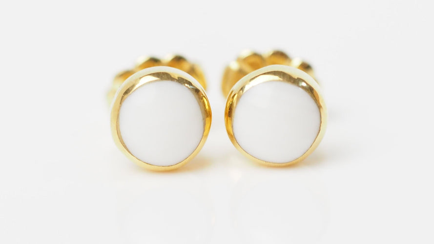 Boucles d'oreilles CLOZEAU - Boucles d'oreilles Or Résine blanche 58 Facettes clozeau