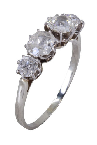 Bague 57 BAGUE JARRETIÈRE DIAMANTS ANCIENNE 58 Facettes 079671
