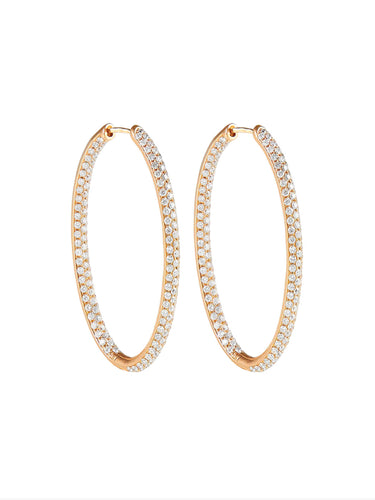 Boucles d'oreilles Créoles Or rose Diamants 58 Facettes