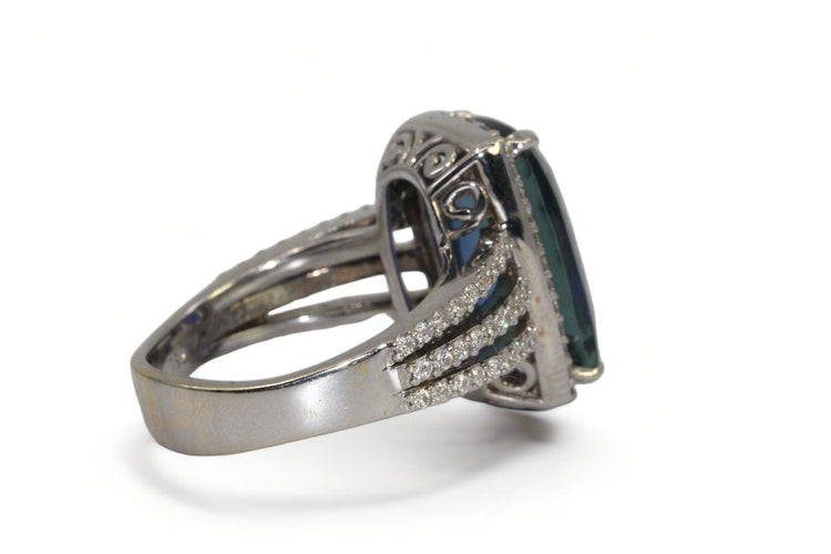 Bague Bague Or blanc Tanzanite Diamants 58 Facettes