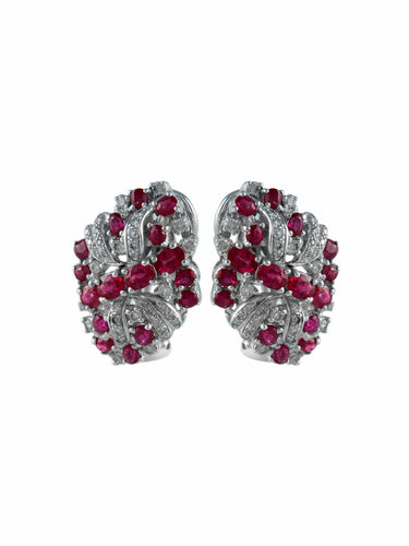 Boucles d'oreilles Boucles d'oreilles Rubis et Diamants 58 Facettes