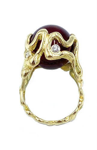 Bague Gilbert Albert. Bague or jaune et diamants 58 Facettes