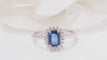 Bague 54.5 Bague en Or blanc, saphir de Ceylan et diamants 58 Facettes 32241