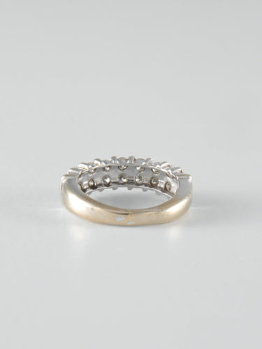 Bague 50 Demi-alliance Or blanc Diamants 58 Facettes