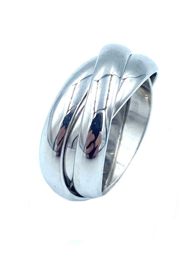 Bague 47 CARTIER. Collection Trinity, alliance or blanc 18K 58 Facettes
