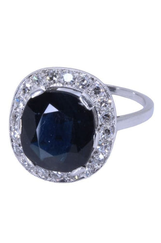 Bague BAGUE POMPADOUR ART-DÉCO SAPHIR DIAMANTS 58 Facettes 074691