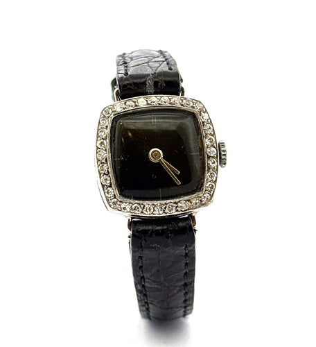 Montre Montre ancienne classique boîtier or et entourage diamants 58 Facettes