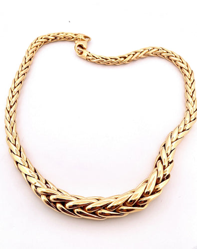 Collier Collier maille palmier en chute or jaune 58 Facettes