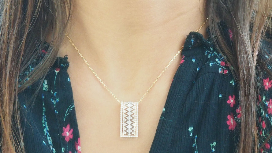 Collier Collier pendentif or rose et diamants 58 Facettes 32289/20794