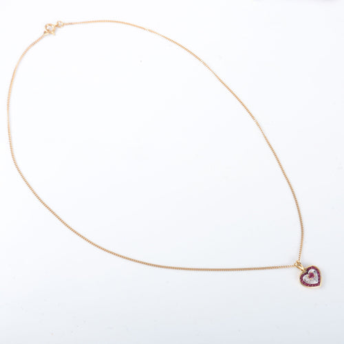Collier Collier coeur Rubis or jaune 58 Facettes 2801