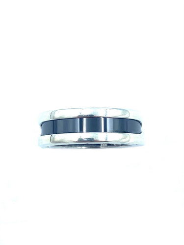 Bague 51 BVLGARI. Collection BZERO1 Save the Chidren, alliance argent et céramique 58 Facettes