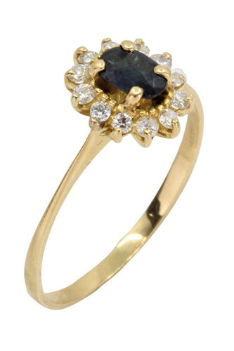 Bague 59 BAGUE MARGUERITE SAPHIR ET DIAMANTS 58 Facettes 048581