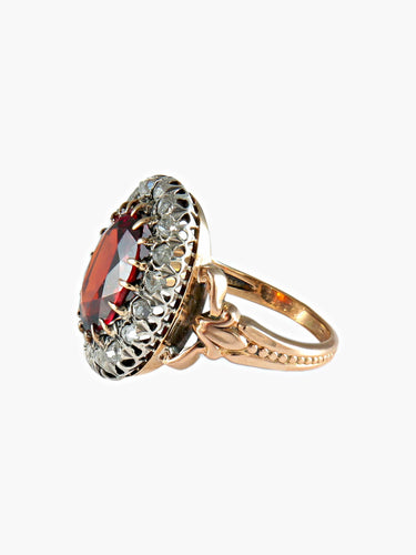 Bague Bague Pompadour Grenat Diamants 58 Facettes