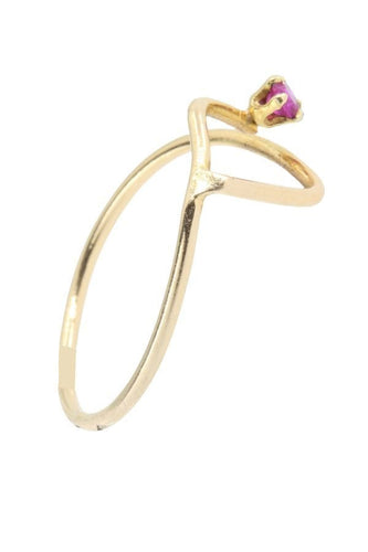 Bague 53 BAGUE MODERNE RUBIS 58 Facettes 042341