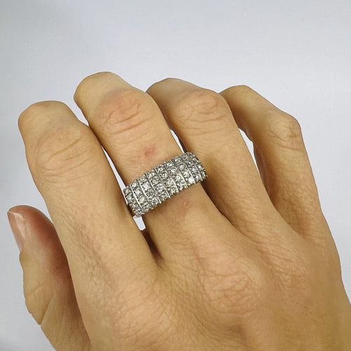 Bague Bague Or Blanc Diamants 58 Facettes 20400000761
